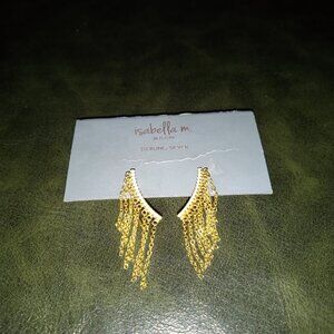 Gold plated vermeil over Sterling Silver 925 earrings fringe chain